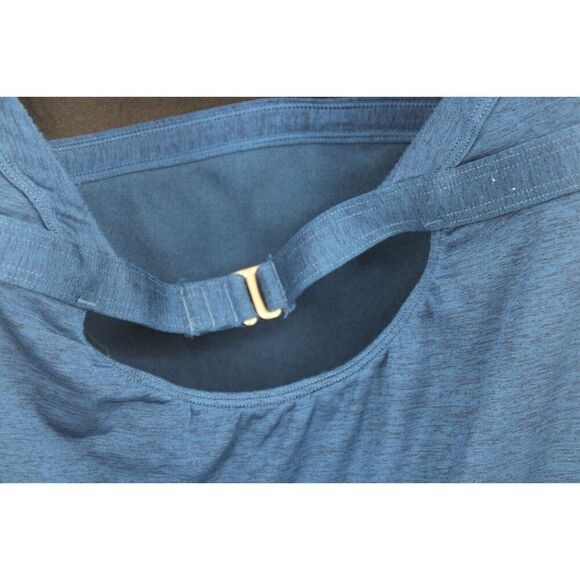 Athleta Molded Bandeau Tankini Swim Top Navy Ruched Padded Small 75158 - Picture 6 of 8